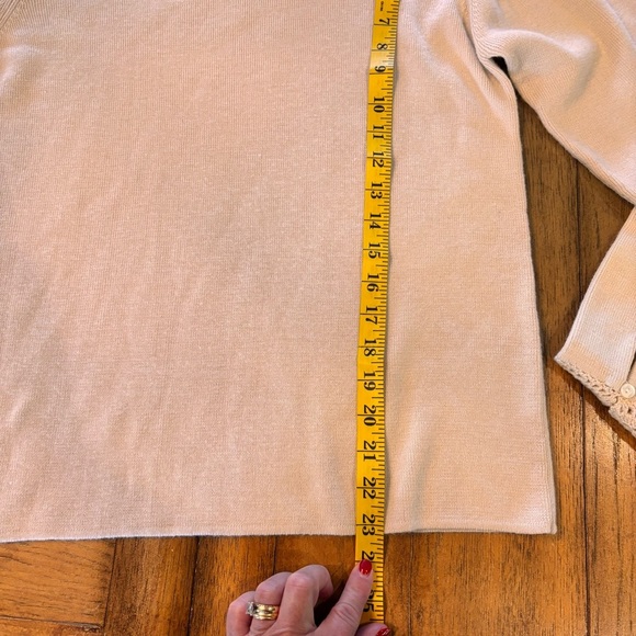 Soft Surroundings Cream Crochet Cowl Neck Sweater, Medium, Cottagecore Prairie - Picture 11 of 11